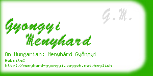 gyongyi menyhard business card