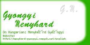 gyongyi menyhard business card